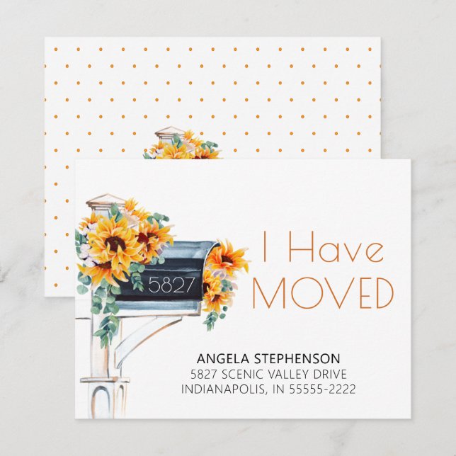 Moving Sunflowers Eucalyptus Mailbox Watercolor (Front/Back)