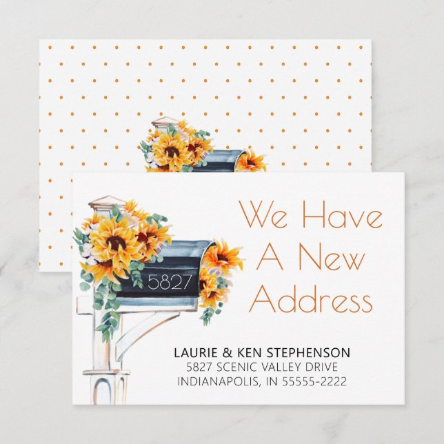 Moving Sunflowers Eucalyptus Mailbox Watercolor (Front/Back)