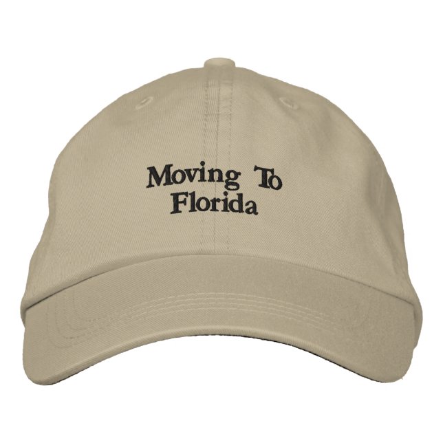 Moving to Florida Embroidered Khaki Hat (Front)