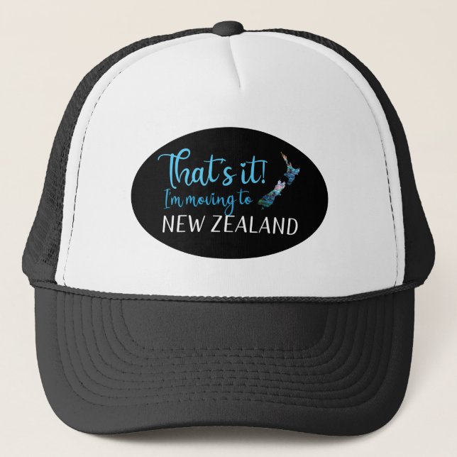 MOVING TO NEW ZEALAND PAUA TRUCKER HAT (Front)