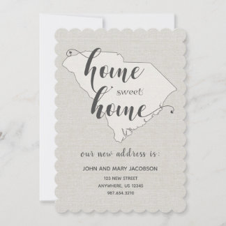 Moving to S Carolina New Address Home Sweet Home Invitation