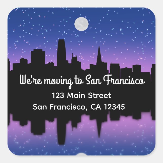 Moving to San Francisco Skyline Drawing #1 Sticker (Front)