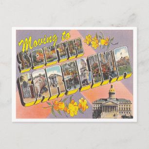Moving to South Carolina Vintage Change of Address Announcement Postcard