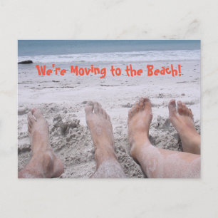 Moving to the Beach funny change of address Announcement Postcard