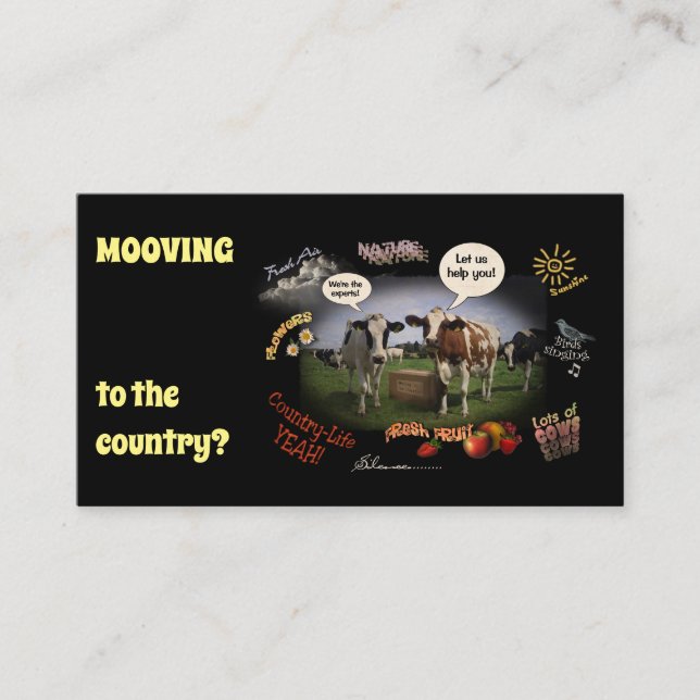 Moving to the Country (customisable) Business Card (Front)