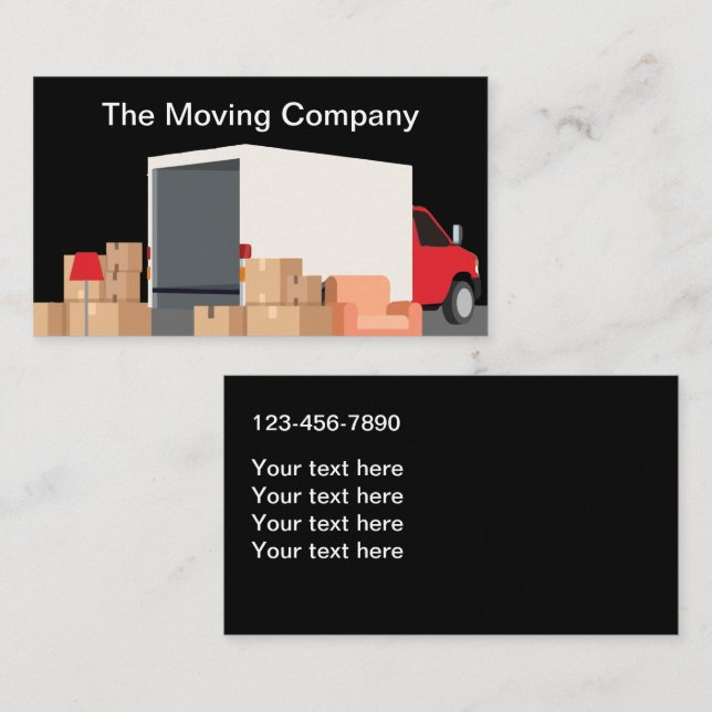 Moving Truck Business Cards Design Template (Front/Back)