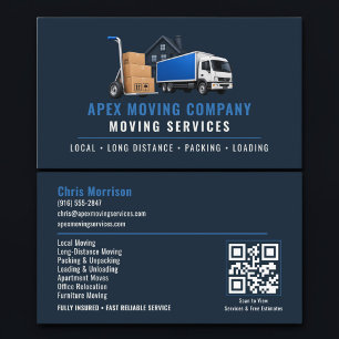 Moving Truck QR Code Professional Services Business Card