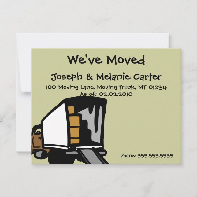 Moving Truck - We've Moved Announcement Cards (Front)