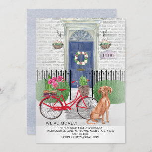 Moving Vizsla Dog Bicycle Door Address  Announcement