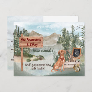 Moving Vizsla Dog Woodland Pines New Address   Announcement Postcard