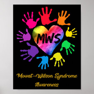 Mowat Wilson Syndrome Awareness Hands Gift Poster