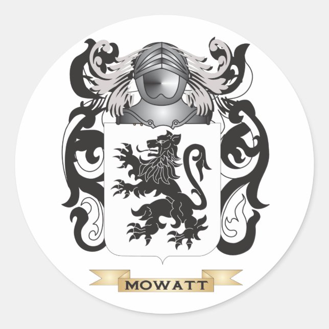Mowatt Coat of Arms (Family Crest) Classic Round Sticker (Front)