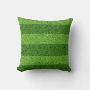 Mowed Grass, Green stripes, yard, summer Cushion