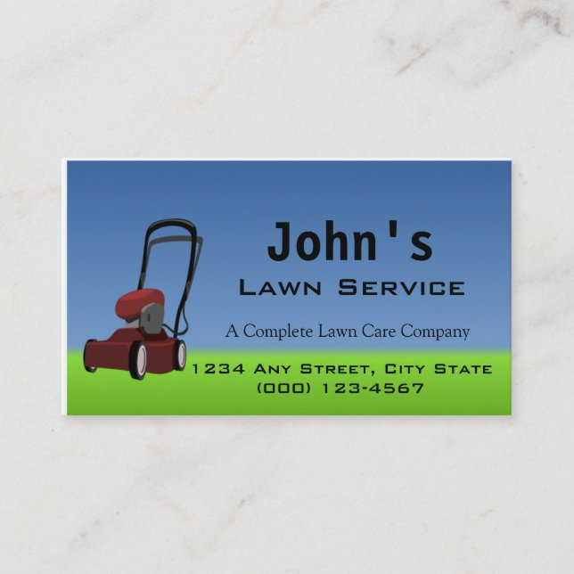 Mower Complete Lawn Service Business Card (Front)