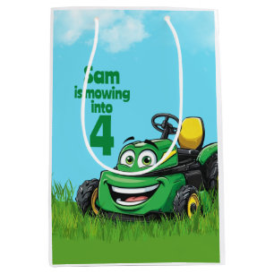 Mowing Into Lawn Mower Birthday Party Medium Gift Bag