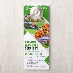 Mowing Lawn Care Service Business Card Door Hanger