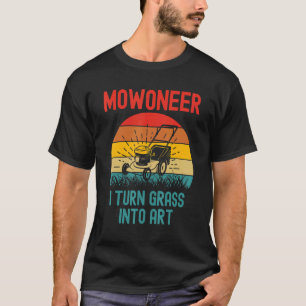 Mowoneer Grass Retro Riding Mower Lawn Mowing T-Shirt