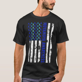 Moyamoya Awareness USA Flag Moyamoya Disease For M T-Shirt