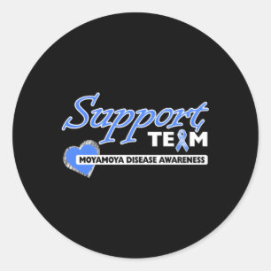Moyamoya Disease Awareness Blue Support Ribbon Classic Round Sticker