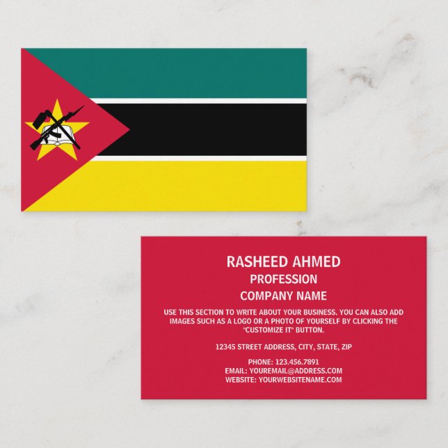 Mozambican Flag, Flag of Mozambique Business Card (Front/Back)