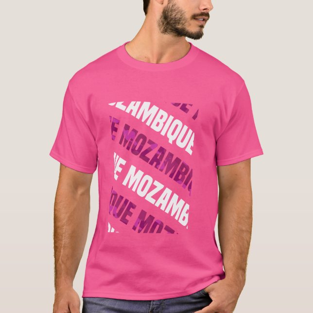 Mozambique Camo Pattern Pink Camouflage T-Shirt (Front)
