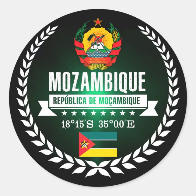 Mozambique Classic Round Sticker (Front)