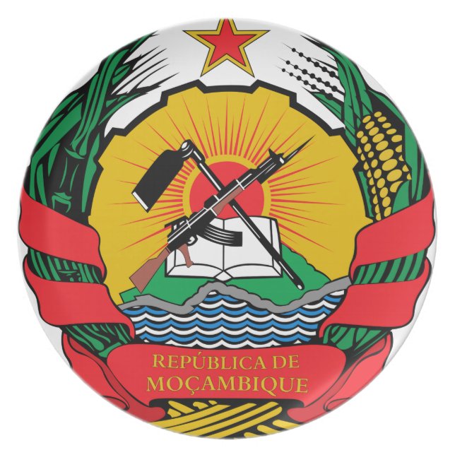 Mozambique Coat of Arms Plate (Front)