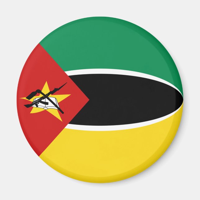 Mozambique Fisheye Flag Magnet (Front)