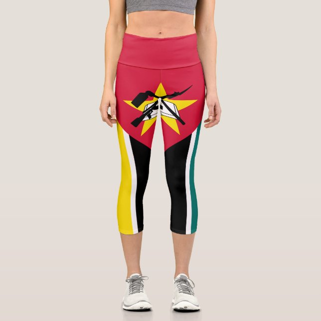 Mozambique Flag Capri Leggings (Front)
