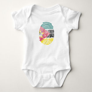 Mozambique Flag Fingerprint Baby Bodysuit