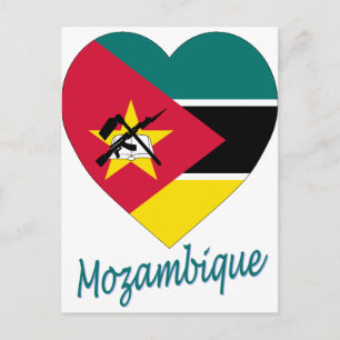 Mozambique Flag Heart Postcard