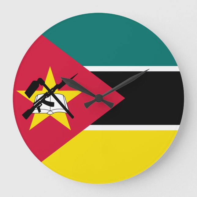Mozambique Flag Large Clock (Front)