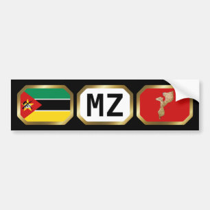 Mozambique Flag Map Code Bumper Sticker