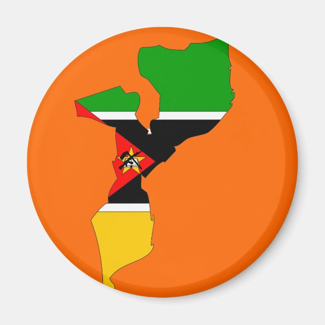Mozambique flag map magnet (Front)
