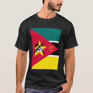 Mozambique Flag Mozambican Heart Proud Heritage Na T-Shirt