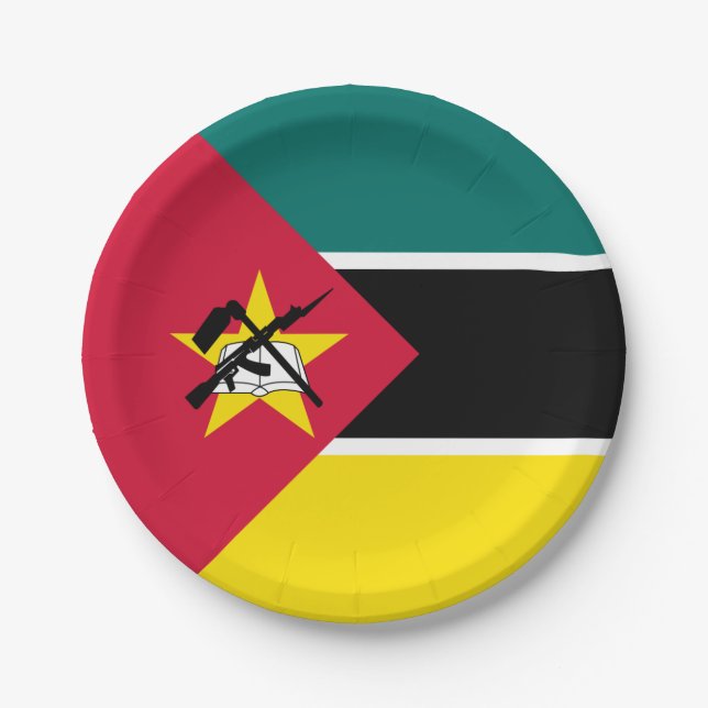 Mozambique Flag Paper Plate (Front)