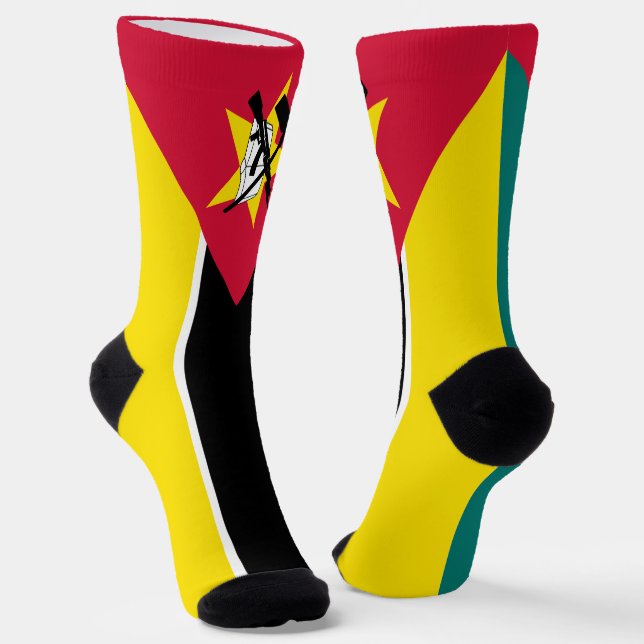 Mozambique Flag Socks (Angled)