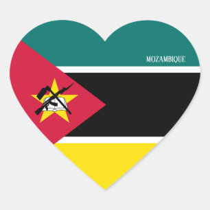 Mozambique Flag Splendid Patriotic Heart Sticker