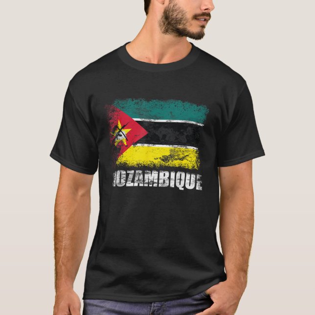 Mozambique Flag T Shirt Mozambican Flag Tee (Front)