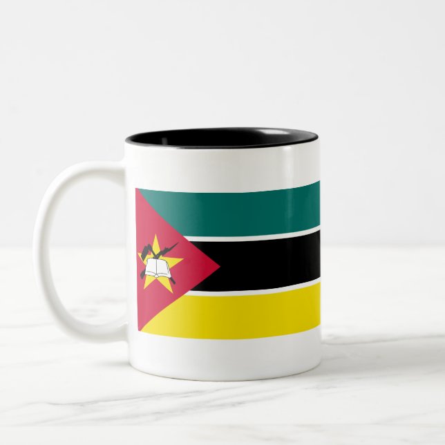 Mozambique Flag Two-Tone Coffee Mug (Left)