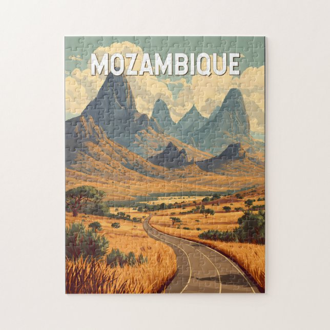 Mozambique Illustration Travel Art Vintage Jigsaw Puzzle (Vertical)