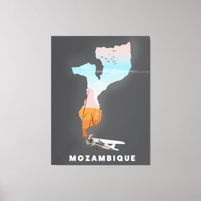 Mozambique map canvas print (Front)