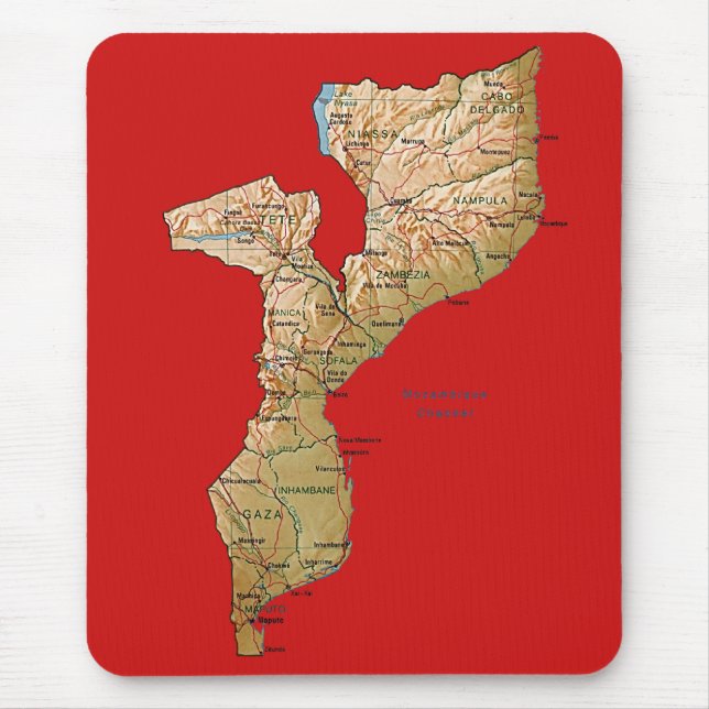 Mozambique Map Mousepad (Front)