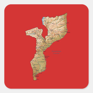 Mozambique Map Sticker