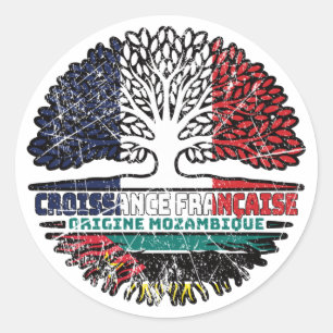 Mozambique Mozambican French France Tree Roots Classic Round Sticker