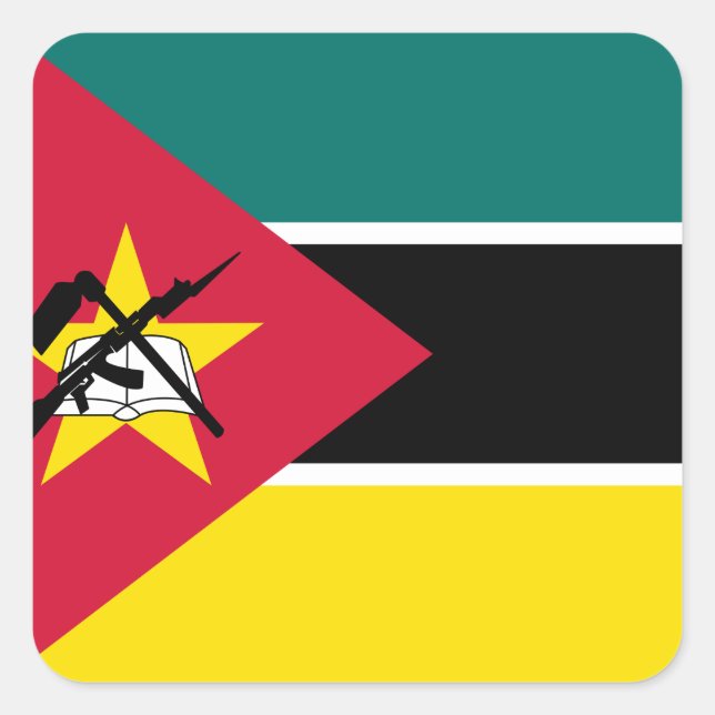 Mozambique National World Flag Square Sticker (Front)