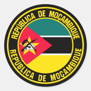 Mozambique Round Emblem Classic Round Sticker