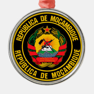Mozambique Round Emblem Metal Tree Decoration