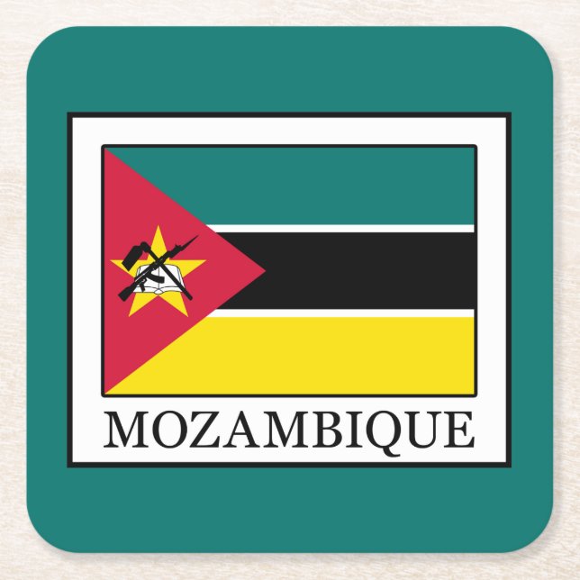 Mozambique Square Paper Coaster (Front)