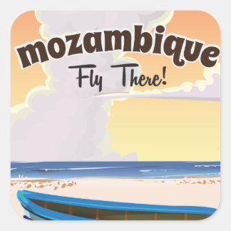 Mozambique travel poster print square sticker